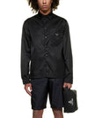 Triangle Logo Re-Nylon Long Sleeve Shirt Black - PRADA - BALAAN 4