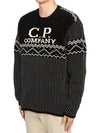 Logo Intarsia Knit Top Black - CP COMPANY - BALAAN 3