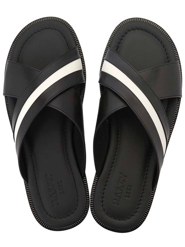 Jabil Stripe Detail Slippers 60266724044 F000 Black - BALLY - BALAAN 3