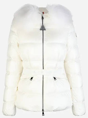 1A00095 595FE 034 Boed Women s Fur Hood Padded Jacket Cream 1047549 - MONCLER - BALAAN 1