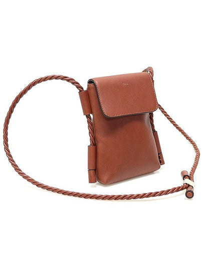 CHC22SP601G4727S Sepia Brown Calfskin Key Flap Phone Pouch Cross Bag - CHLOE - BALAAN 2