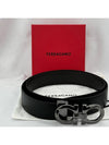 Silver Gancini Reversible Leather Belt Black - SALVATORE FERRAGAMO - BALAAN 8