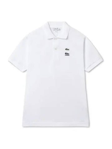 ONE PIECE Croc Logo Polo Shirt White Black Green - LACOSTE - BALAAN 1