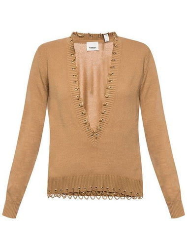 chain cashmere knit top - BURBERRY - BALAAN 1