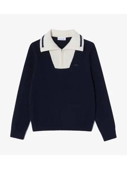 Women s Bookle Half Zip Up Sweater Dark Navy - LACOSTE - BALAAN 1