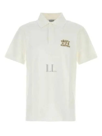 Logo Embroidered Short Sleeve Polo Shirt White - BURBERRY - BALAAN 2