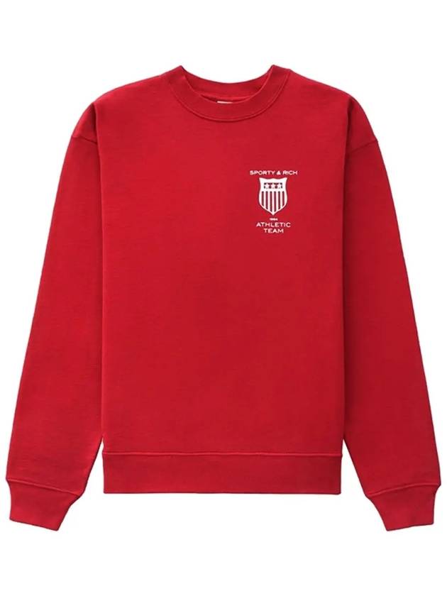 Athletic Team Crew Neck Cotton Sweatshirt Red - SPORTY & RICH - BALAAN 2