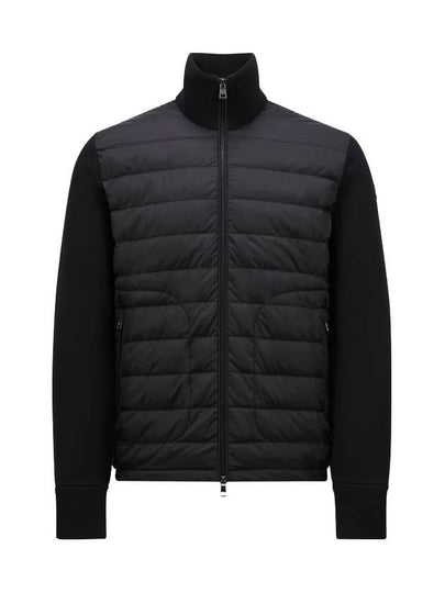 Padded Wool Cardigan Black - MONCLER - BALAAN 2