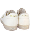 Triangle Logo Lane Leather Low-Top Sneakers Ivory - PRADA - BALAAN 9