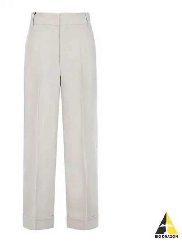 S S Salis Linen Crop Wide Pants Ivory 2391311232600 - MAX MARA - BALAAN 1