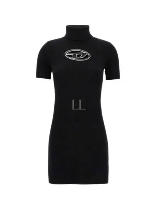 Women's M Agarette Logo Cut Out High Neck Short Dress Black - DIESEL - BALAAN 2