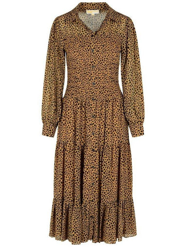 Michael Kors 'Leopard' Brown Polyester Dress - MICHAEL KORS - BALAAN 1