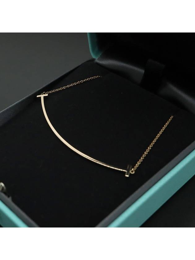 Tiffany Co 33637152 18K rose gold T smile large pendant necklace - TIFFANY & CO. - BALAAN 5