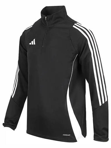 Tiro 24 Zipper High Neck Long Sleeve T-Shirt Black - ADIDAS - BALAAN 1