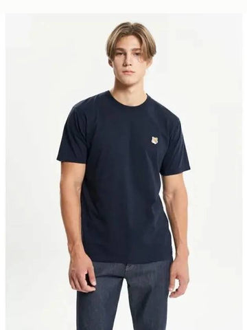 Men s Foxhead Patch Classic T Shirt Navy Domestic Product - MAISON KITSUNE - BALAAN 1