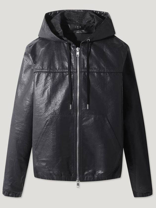 DENZEL Lambskin leather zip up hoodie jumper - IRO - BALAAN 1