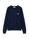 Fox Head Patch Regular Round Neck Pullover Knit Top Anthracite Melange - MAISON KITSUNE - BALAAN 2