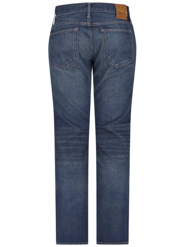 Cotton Straight Jeans Blue - TOM FORD - BALAAN 3