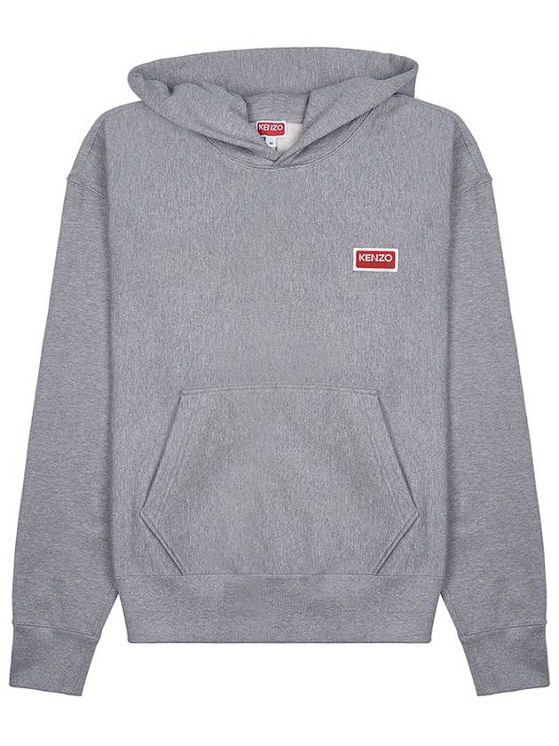 Paris Logo Oversized Hoodie Pearl Grey - KENZO - BALAAN 3