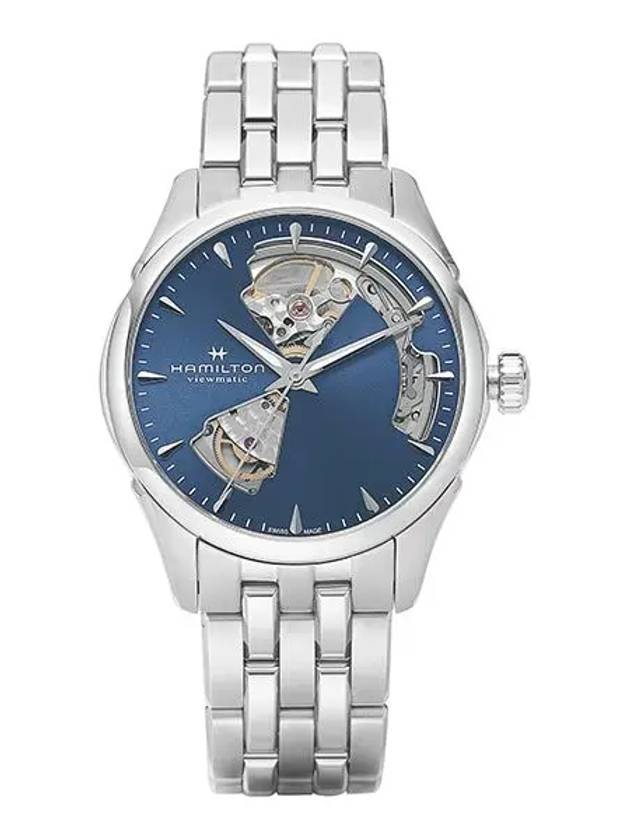 Jazzmaster Open Heart Metal Watch Blue Silver - HAMILTON - BALAAN 3