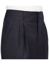 Men's Pinstriped Tailored Cropped Slacks Navy - AMI - BALAAN 10