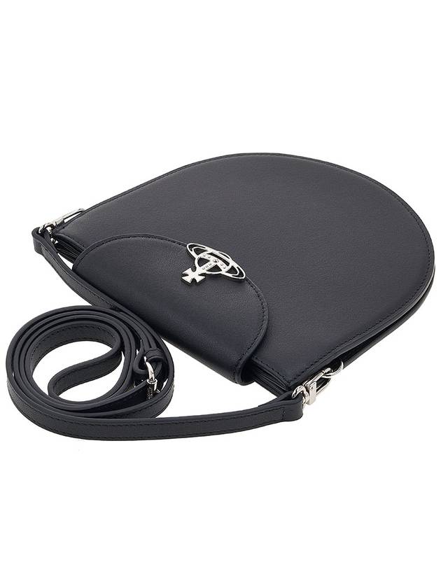 Smooth Half Moon Saddle Leather Shoulder Bag Black - VIVIENNE WESTWOOD - BALAAN 5