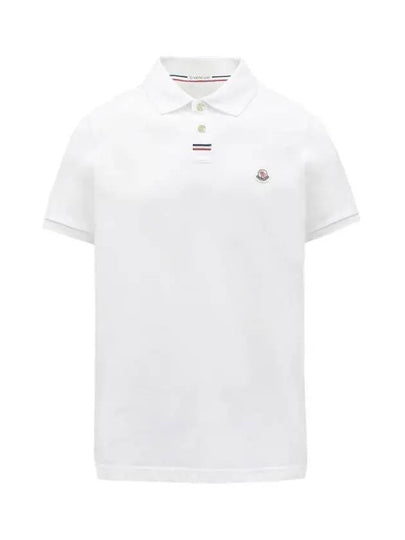 Logo Patch Short Sleeve Polo Shirt White - MONCLER - BALAAN 2