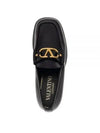 V Logo Leather Loafers Black - VALENTINO - BALAAN 2