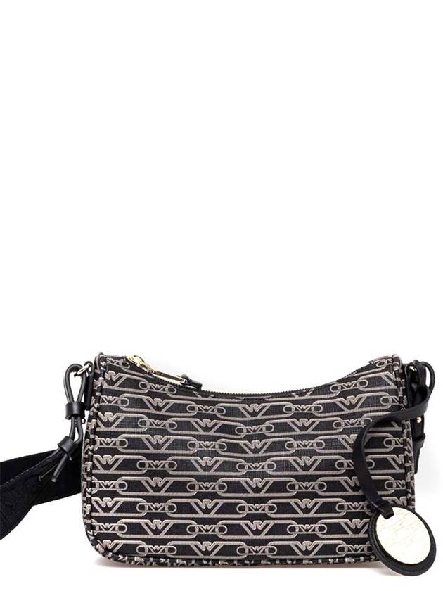 Allover Monogram Print Baguette Shoulder Bag Black - EMPORIO ARMANI - BALAAN 2