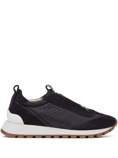 Suede Techno Runner Low Top Sneakers Black - BRUNELLO CUCINELLI - BALAAN 2