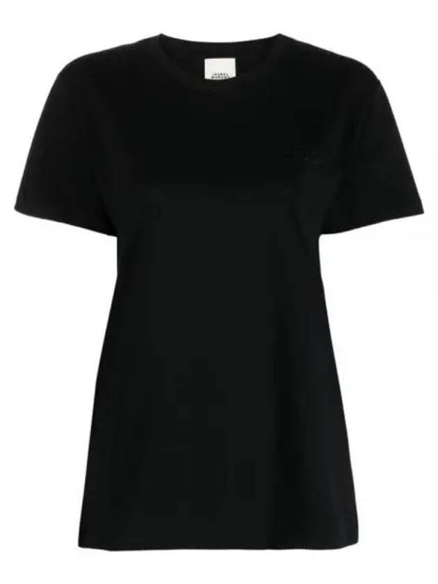 Vidal Embroidered Logo Cotton Short Sleeve T-Shirt Black - ISABEL MARANT - BALAAN 2