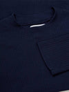 Loose ribbed mock neck knit t-shirt NAVY - WEST GRAND BOULEVARD - BALAAN 4