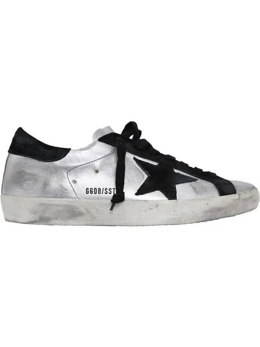 Black Tab Leather Superstar Low Top Sneakers Silver - GOLDEN GOOSE - BALAAN 1