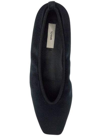 black velvet ballerinas made from recycled polyester with elastic trim - TOTEME - BALAAN 2