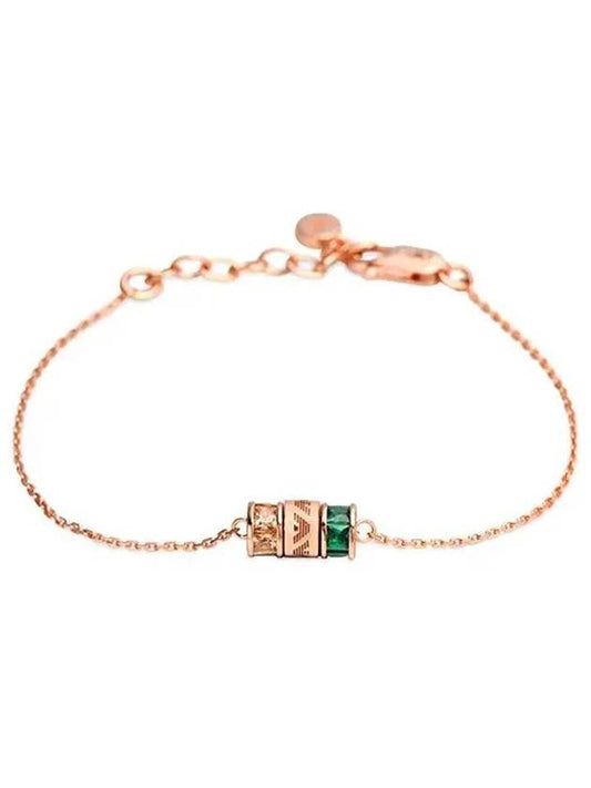 Gemstone Component Chain Bracelet Rose Gold - EMPORIO ARMANI - BALAAN 2