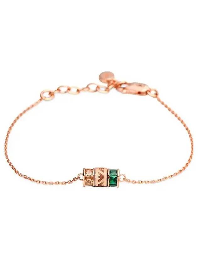 Gemstone Component Chain Bracelet Rose Gold - EMPORIO ARMANI - BALAAN 3