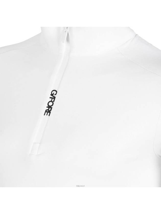 Brushed Back Tech Quarter Zip Long Sleeve T-Shirt White - G/FORE - BALAAN 3