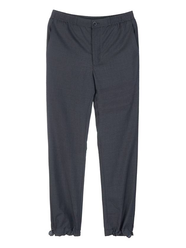 Plain Weave 4-Bar Elastic Waist Track Pants Dark Grey - THOM BROWNE - BALAAN 2