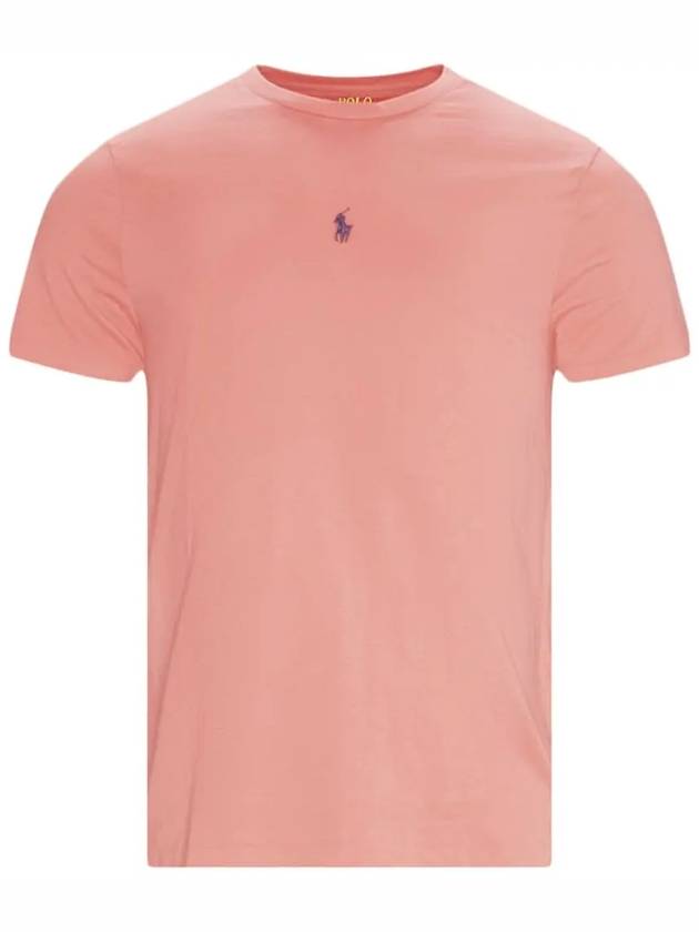 Men's Embroidered Central Pony Short Sleeve T-Shirt Pink - POLO RALPH LAUREN - BALAAN 3