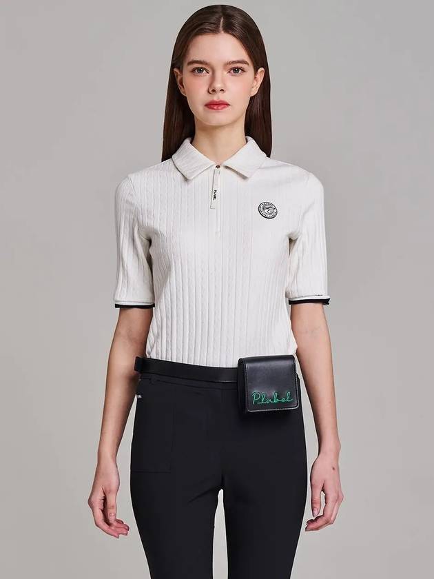 Shirt collar half zip-up cable t-shirt MW4ME430 - P_LABEL - BALAAN 6