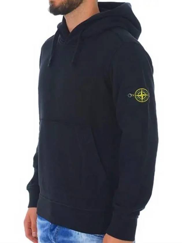 Wappen Patch Brushed Cotton Fleece Hoodie Navy - STONE ISLAND - BALAAN 4