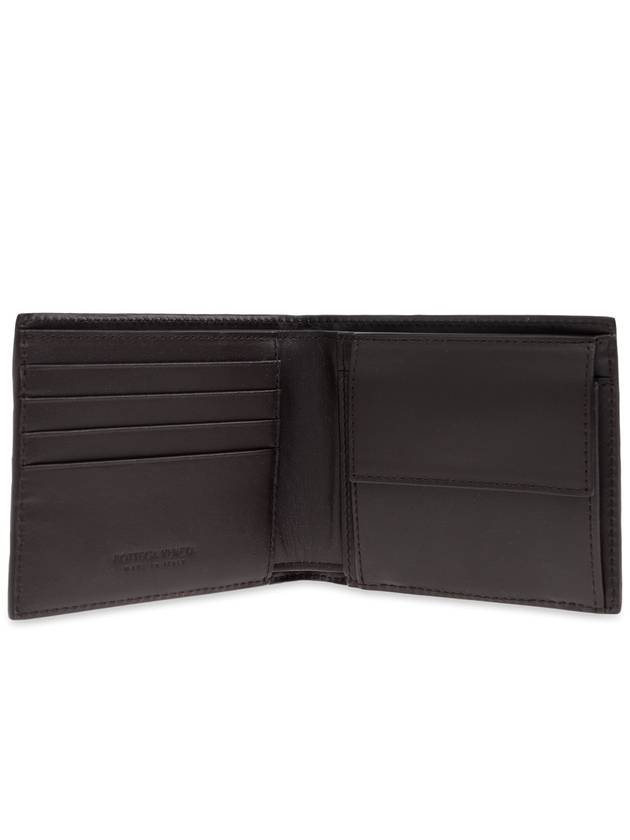 Intrecciato Coin Pocket Bifold Half Wallet Dark Brown - BOTTEGA VENETA - BALAAN 3