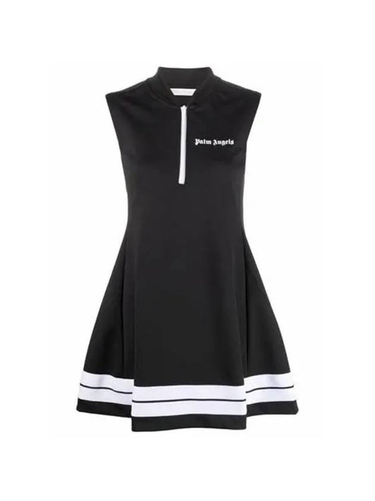 Logo zip-up mini dress black women PWDB094F21FAB001 1001 - PALM ANGELS - BALAAN 2