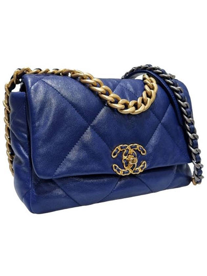 Women s AS1160 Blue Lambskin 19 Flap Shoulder Bag - CHANEL - BALAAN 2