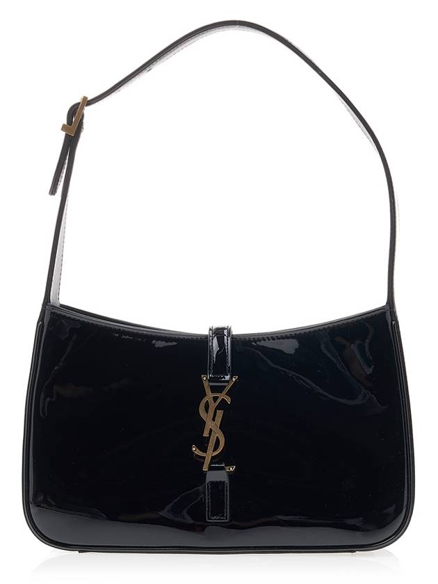 Le 5A 7 Shiny Leather Hobo Shoulder Bag Black - SAINT LAURENT - BALAAN 2