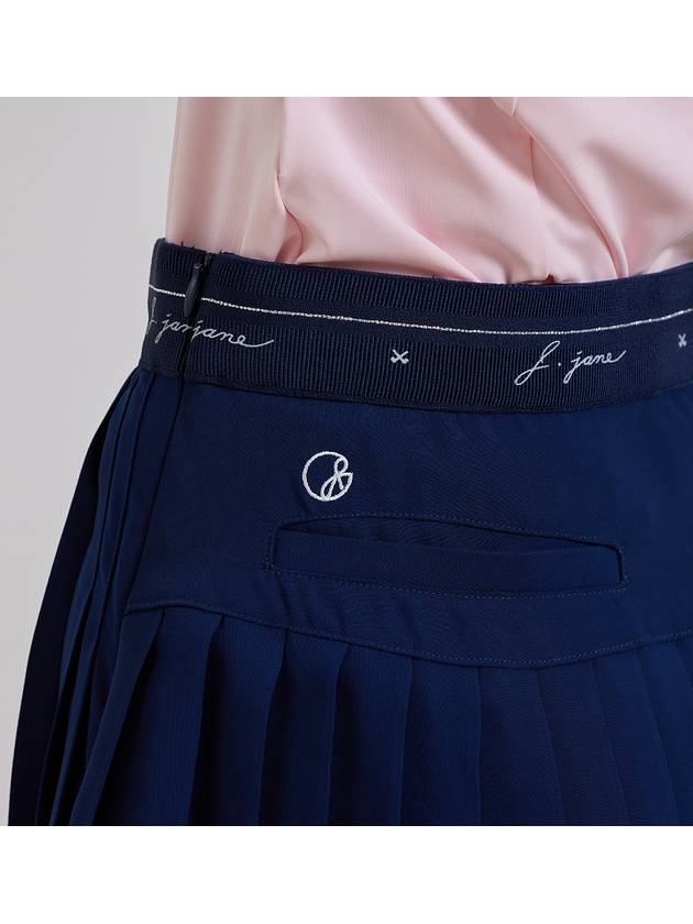 Golf Wear Uncut Chiffon Pleated Skirt Navy - J JANE - BALAAN 5