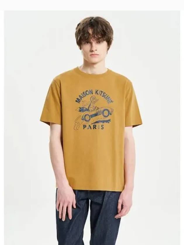 Men s Racing Fox Comfort T Shirt French Mustard Domestic Product - MAISON KITSUNE - BALAAN 1