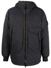 Opaque Nylon Twill Down Padded Dark Grey - STONE ISLAND - BALAAN 1