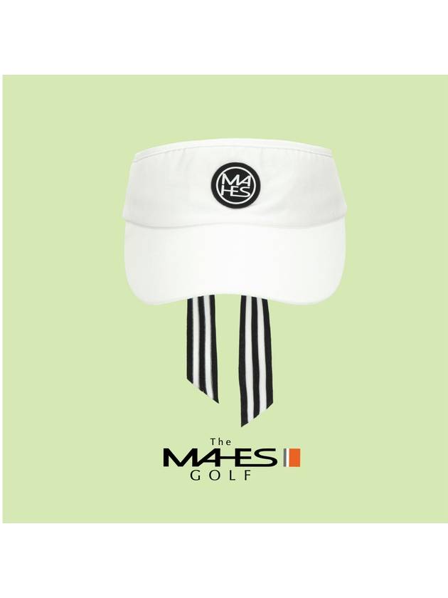 Logo sun cap visor white orange label high top ribbon sun cap EC00704 - MAHES - BALAAN 2