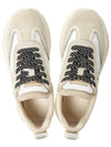 Good Luck Suede Nylon Low Top Sneakers Beige - TORY BURCH - BALAAN.